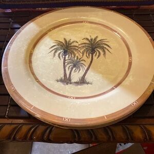 Melamine plastic palm plates set of 6